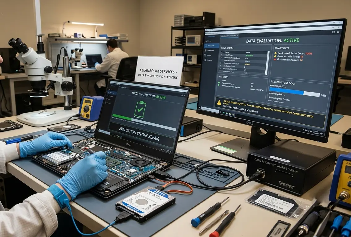 data evaluation before hard drive repair